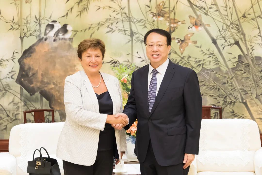 龚正会见国际货币基金组织总裁格奥尔基耶娃