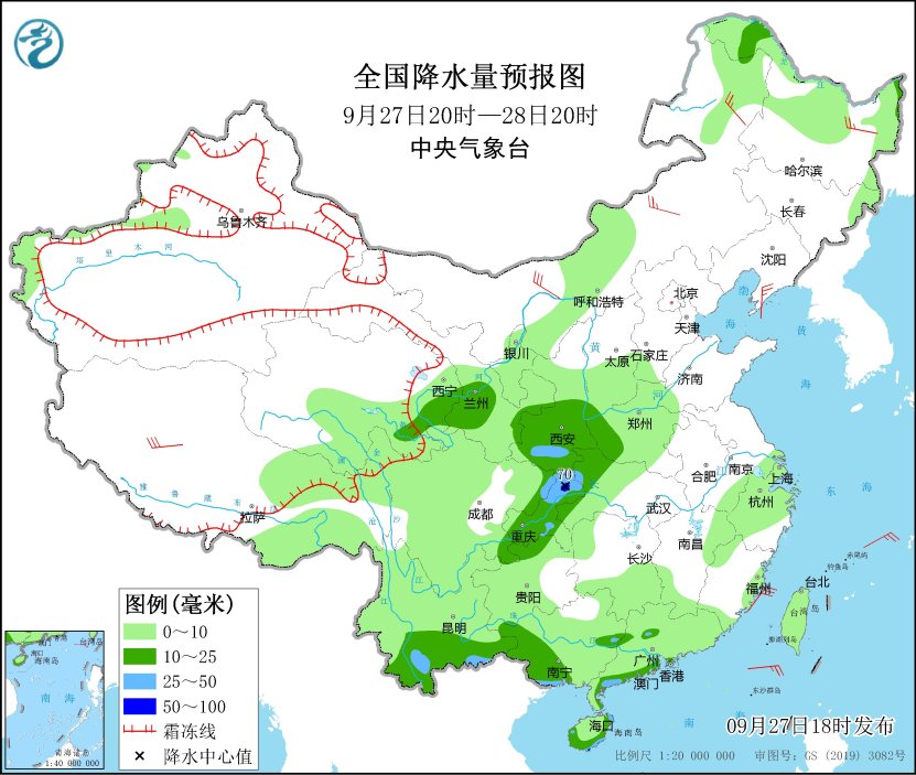 内蒙古和东北地区将有大风降温天气 华西地区持续阴雨