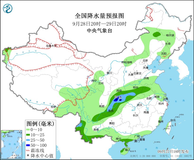 内蒙古和东北地区将有大风降温天气 华西地区持续阴雨